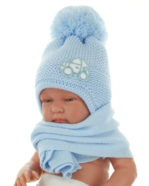 Baby hat with a scarf (CZ + S 004D) Baby hat with a scarf (CZ + S 004D)