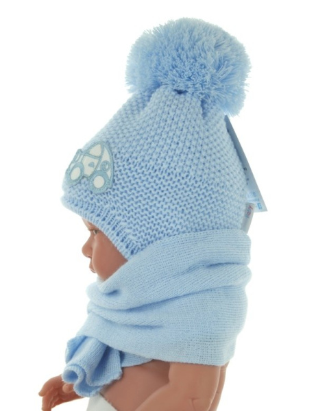 Baby hat with a scarf (CZ + S 004D) Baby hat with a scarf (CZ + S 004D)