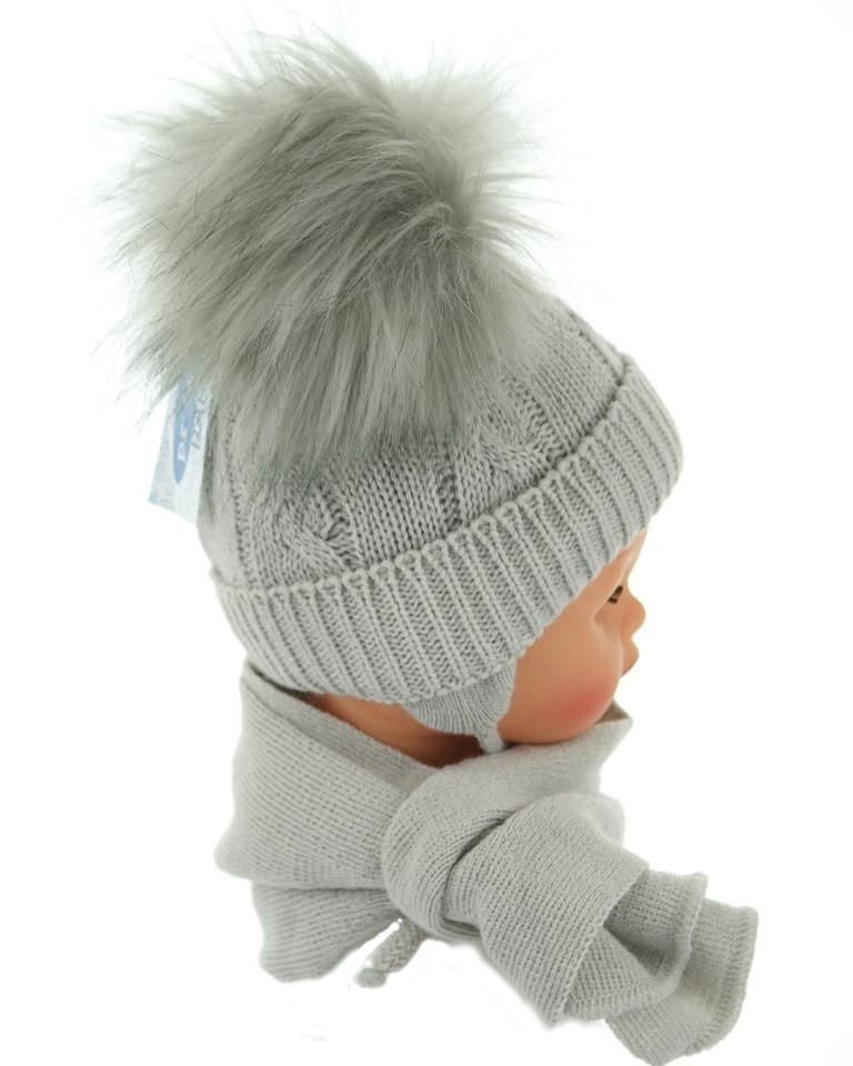 Baby hat with a scarf (CZ + S 016D) Baby hat with a scarf (CZ + S 016D)