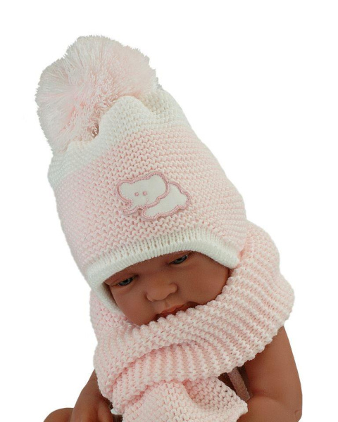 Baby hat with a scarf (CZ + S 045B) Baby hat with a scarf (CZ + S 045B)