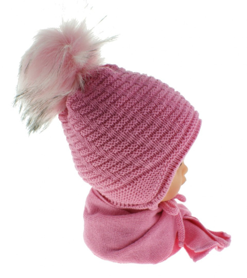 Baby hat with a scarf CZ + S 015C Baby hat with a scarf CZ + S 015C