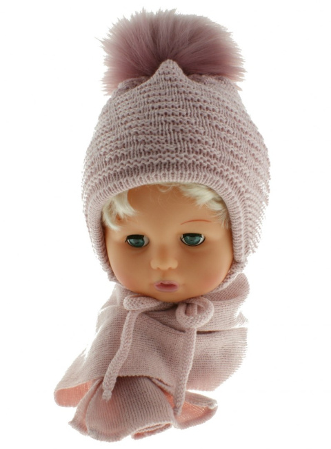 Baby hat with a scarf CZ + S 015D Baby hat with a scarf CZ + S 015D