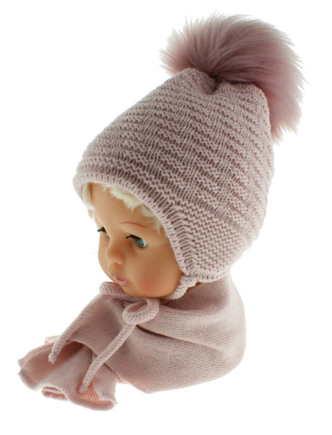 Baby hat with a scarf CZ + S 015D Baby hat with a scarf CZ + S 015D
