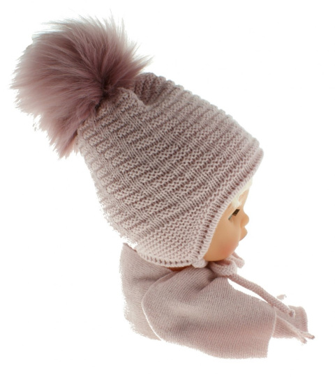 Baby hat with a scarf CZ + S 015D Baby hat with a scarf CZ + S 015D