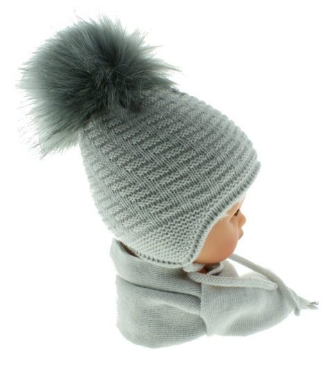 Baby hat with a scarf CZ + S 015E Baby hat with a scarf CZ + S 015E