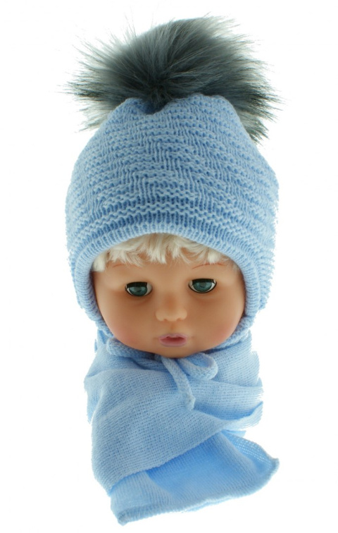Baby hat with a scarf CZ + S 015F Baby hat with a scarf CZ + S 015F