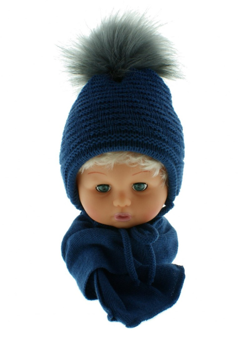 Baby hat with a scarf CZ + S 015G Baby hat with a scarf CZ + S 015G