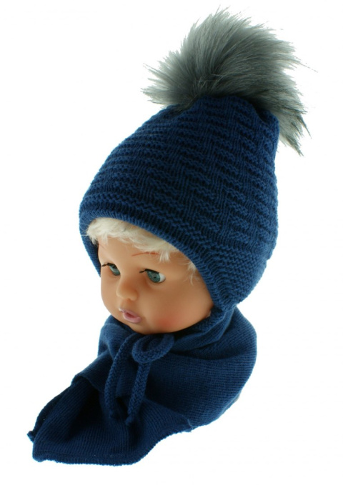 Baby hat with a scarf CZ + S 015G Baby hat with a scarf CZ + S 015G
