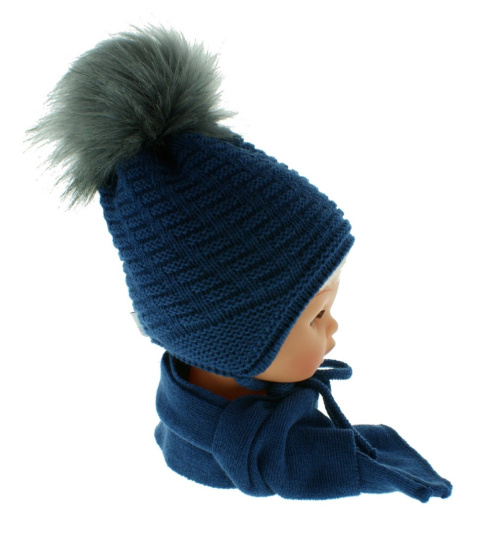 Baby hat with a scarf CZ + S 015G Baby hat with a scarf CZ + S 015G