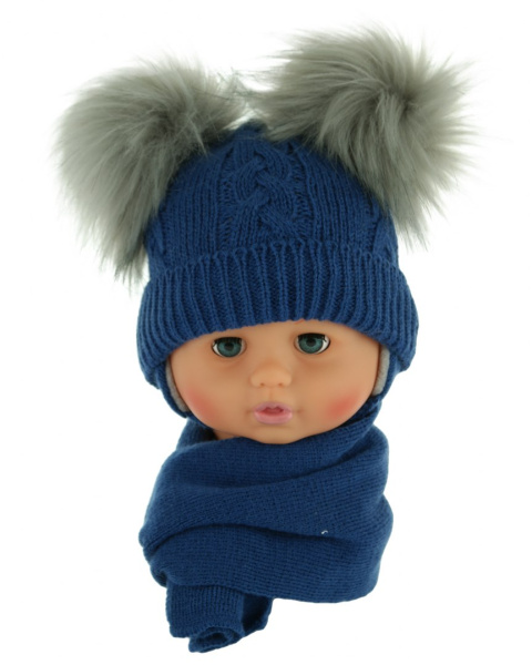Baby hat with a scarf (CZ + S 016A) Baby hat with a scarf (CZ + S 016A)