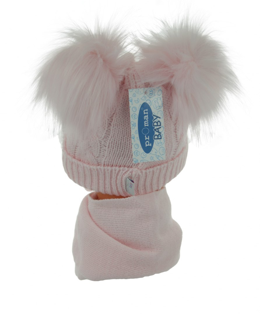 Baby hat with a scarf (CZ + S 016C) Baby hat with a scarf (CZ + S 016C)