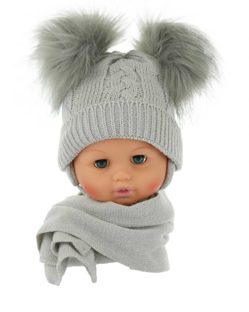 Baby hat with a scarf (CZ + S 016D) Baby hat with a scarf (CZ + S 016D)