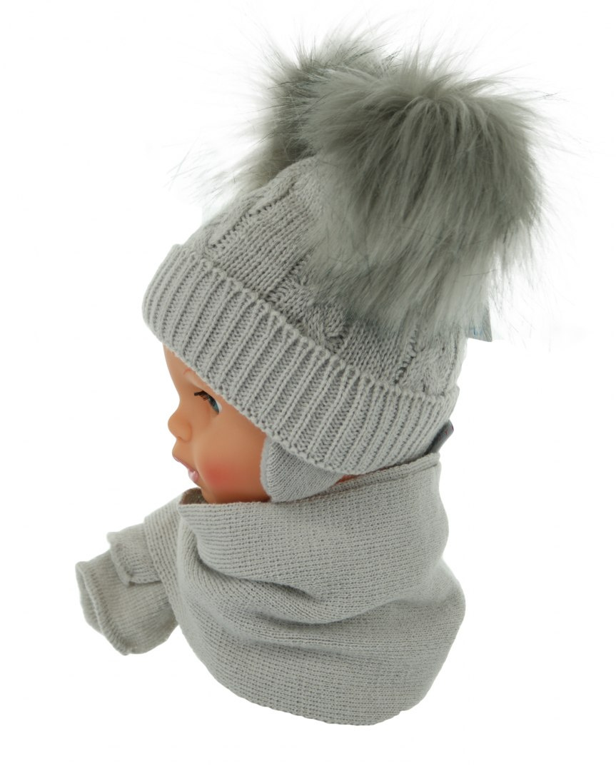 Baby hat with a scarf (CZ + S 016D) Baby hat with a scarf (CZ + S 016D)