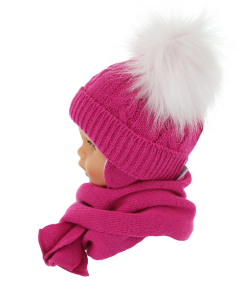 Baby hat with a scarf (CZ + S 016F) Baby hat with a scarf (CZ + S 016F)