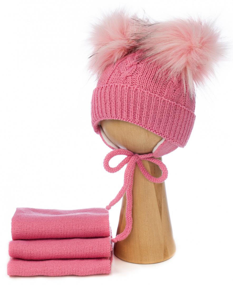 Baby hat with a scarf (CZ + S 016G) Baby hat with a scarf (CZ + S 016G)