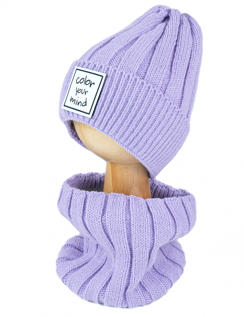 Hat chimney insulated set pompon hit Hat chimney insulated set pompon hit