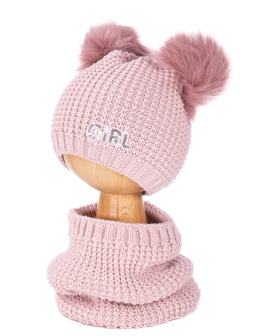 Two PomPoms kids Hat fireplace CZ + k 048D